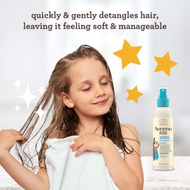 Aveeno Kids Hydrating Detangling Spray with Oat Extract, Quickly & Gently Detangles Kids' Hair, Tear-Free & Suitable for Skin & Scalp, Light Fragrance, Hypoallergenic, 10 fl. oz
