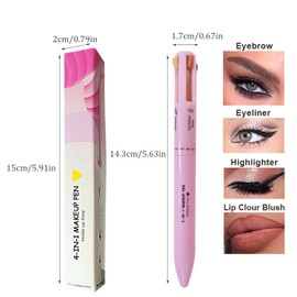 HICOBER 4 in 1 Touch Up Makeup Pen With- Eye Liner, Lip Liner, Highlighter & Eyebrow Pencil, Multifunctional Makeup Pencil, Travel Makeup Pen, Easy-To-Apply ＆ Compact Makeup Accessories, Cruelty-Free