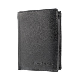 bruno banani 3369 Men's Wallet Real Leather Portemonee Portemonee Black, black, Fashionable