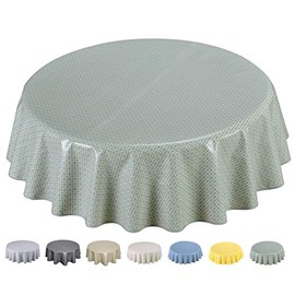 Home Direct Extra Wide Oilcloth PVC Wipe Clean Tablecloth (Round 160cm, Sage)
