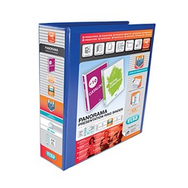 Elba A4 4 D-Ring Binder, 65mm capacity, 90mm spine, Presentation Folder with Customisable Cover, Portrait, Blue (Single)