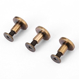 Kit de 20 Piezas de Remaches de Cuero Planos, Tornillos de Fijación Chicago, 8mm, para Álbumes de Fotos y Reparación de Cuero