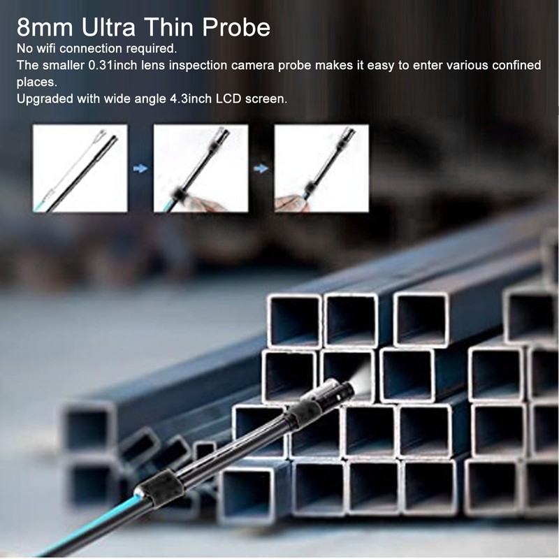 Endoscope 4.3Inch Screen 1080P HD Single Lens Borescope IP67 Waterproof