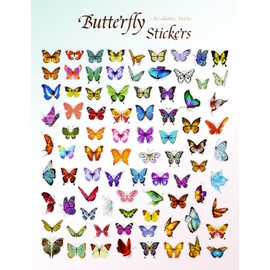 GAUENEEN 150 PCS Butterfly Stickers, Colorful Waterproof Stickers, Self-Adhesive Vinyl Stickers for Laptop Scrapbook Window Water Bottle, Aesthetic Decals for Party Decoration, Gifts for Teens, Adults