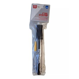 Wilson 6 Inch Dual Action Ball Pump Inflater Basketball, Football, Scoccer Black