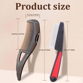 NHQZ 3-teiliges Set aus Anti-Schuppen-Kamm, Edelstahl-Feinzahnkamm, Kopfhaut-Psoriasis-Kamm, Anti-Schuppen-Kamm, Kopfhaut-Entgiftungskamm, Läusekamm