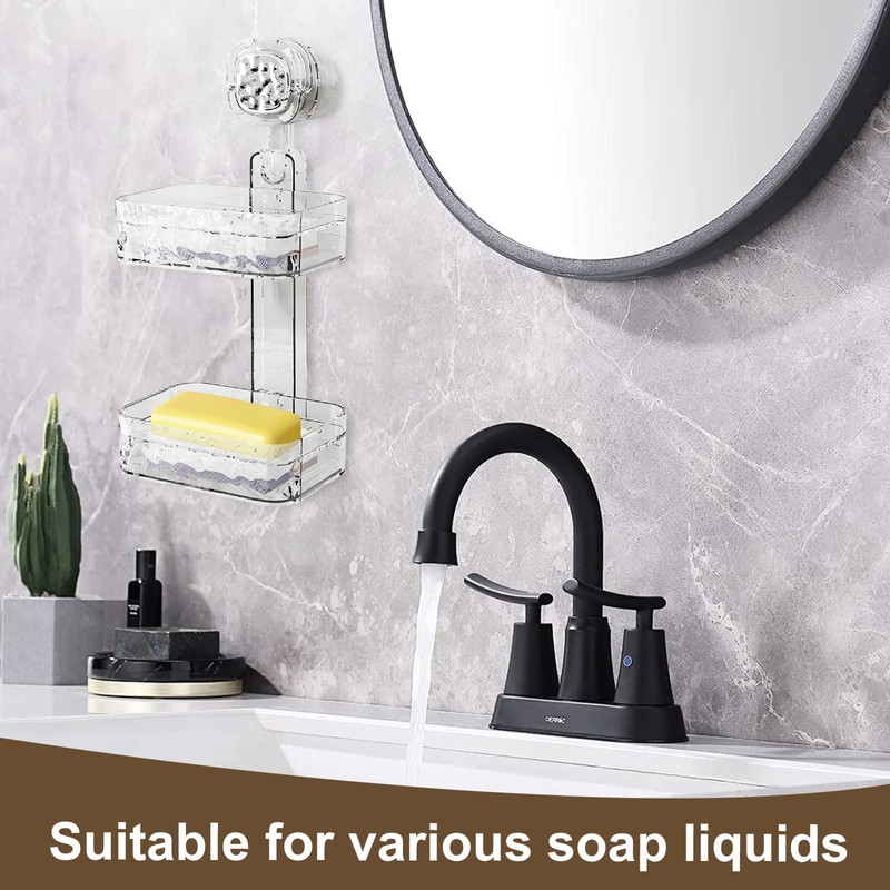 Disnace Soap Container, Double Layer Soap Dished Holder, Double Tier