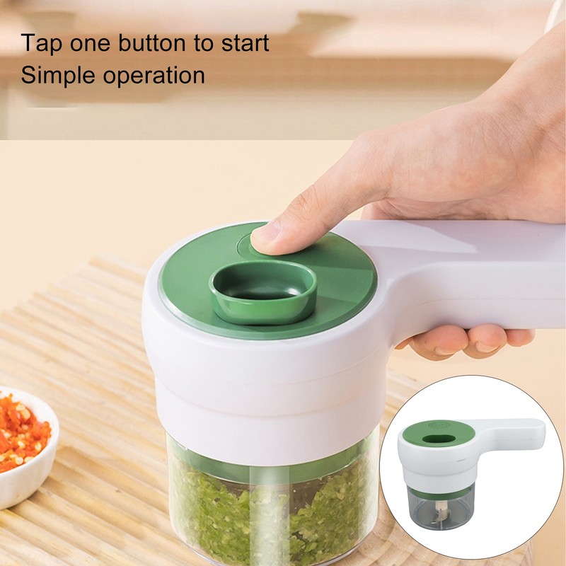 4 in 1 Electric Garlic Chopper Cordless Rechargeable Handheld Kitchen