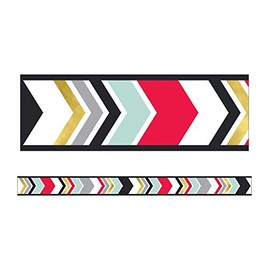 Modern Chevron Bulletin Board Borders, Carson Dellosa Classroom Decorations, 36 Feet
