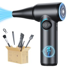 DOROBEEN Compressed Air Duster, PC Keyboard Cleaner, Replace Compressed Air Can, Electric Air Duster with Brushless DC Motor, Stepless Knob