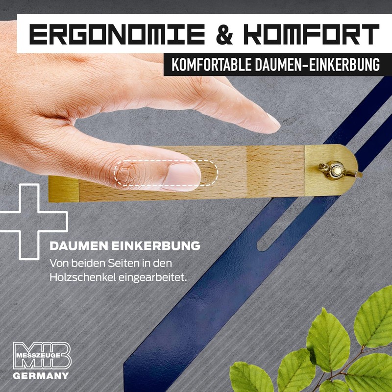 MIB Bevel with Beech Wood Leg and Blue Blade 300