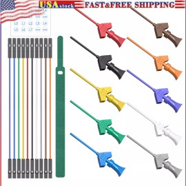 Peakelect SMD IC Test Hook Clips with Silicone Jumper Wires for Logic Analyzer 10 Colors