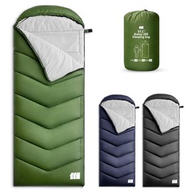 Sleeping Bags for Adults Warm Weather, Waterproof, Lightweight Backpacking Camping 3 Seasons Sleeping Bag with Compression Sack Camping Essentials Gear