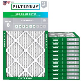 Filterbuy 12x27x1 Air Filter MERV 8 Dust Defense (12-Pack), Pleated HVAC AC Furnace Air Filters Replacement (Actual Size: 11.50 x 26.50 x 0.75 Inches)