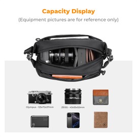 K&F Concept 2 in 1 Sling Bag Everyday Shoulder Bag & Multifunction Photography Crossbody Camera DSLR Backpack Portable Bag