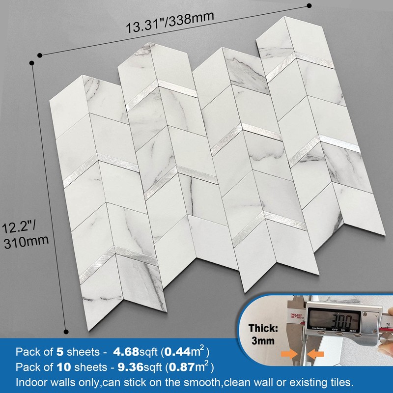 MOFIT Peel and Stick Backsplash for Kitchen,3D Wall Panel Peel