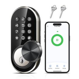TEEHO Keyless Entry Door Lock with App Control, Bluetooth Deadbolt Smart Lock for Front Door, Digital Door Lock with Keypad, Electronic Door Lock with Auto Lock & One-Touch Lock, Easy Installation