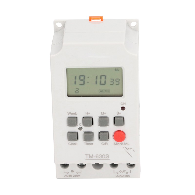 Second Setting Digital Timer Switch ABS 7 Day Programmable Memory