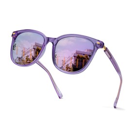 SIPHEW Polarized Womens Oversized Sunglasses - Fashion Mirrored Sunglasses w UV Protection for Women Beach Eyewear