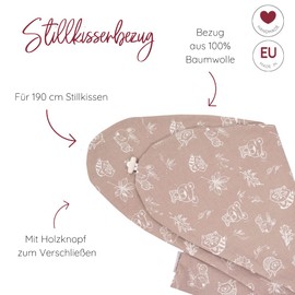 HOBEA-Germany Cover for Breastfeeding Pillow, 190 cm Designs, Grey Star Pattern