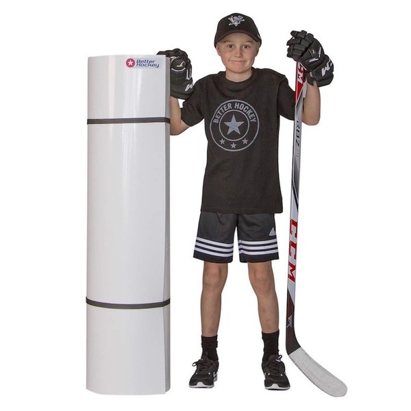 Better Hockey Portable Roll-Up Shooting Pad - Feels Like Real Ice, for Passing Stickhandling and One Timers, Large 4 Foot x 8.5 Foot Size