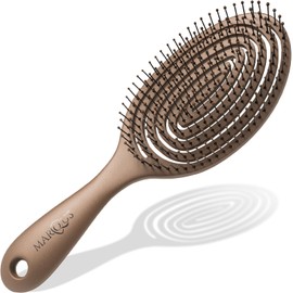 marQus Detangle Hair Brush women and men, Exclusive Ultra-soft bending Bristles and Body - Glide Through Tangles With Ease For All Hair Types - Women, Men, Wet And Dry Hair, 1pcs Brown Brush