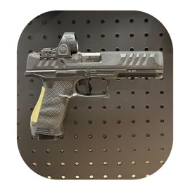 Hammy3DPrints Mount for Walther PDP - Pegboard/Skadis/etc. | Pistol Holder Storage Rack (Facing Right, Heavyweight Diamond Plate Steel)