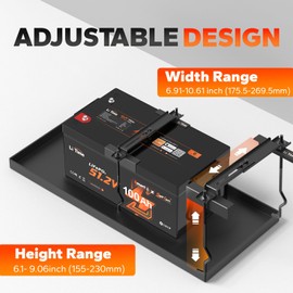 LiTime Lithium Battery Hold Down Kit, Heavy-Duty Golf Cart Battery Holder with Clamps and Bolts, Rust-Resistant Car Battery Bracket for LiTime Golf Cart Battery and Other Brand Lithium Batteries