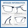 FEIVSN Metal Reading Glasses For Men, Blue Light Blocking Computer
