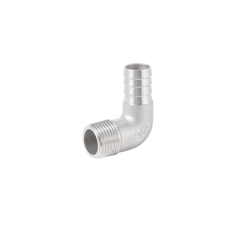 Walkinginrain 304 Stainless Steel Hose Barb 90 Degree Elbow 5/8"