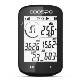 COOSPO CS300 Cycle Computer, GPS, Cyon, Wireless, Bicycle Speedometer, Road Bike, Speedometer, 2.6 inch, Bluetooth 5.0 & ANT+ Wireless, Supports Cadence Speed Sensor & Power Meter, 40 Hour Large