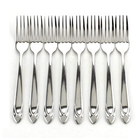 WARMBUY Set of 8 Stainless Steel Dinner Forks Heavy Duty Flatware Forks Set