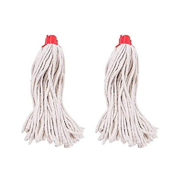 2 Pack 100% Cotton Yarn Yacht Mop Head Refill #8 Screw On Type Random Colors Shipped