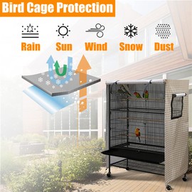 bangminda Parrot Cage Cover, Washable, Good Night Bird Cage Cover, Waterproof Parrot Cage Cover, Blackout for Home Use (Brown Checked)
