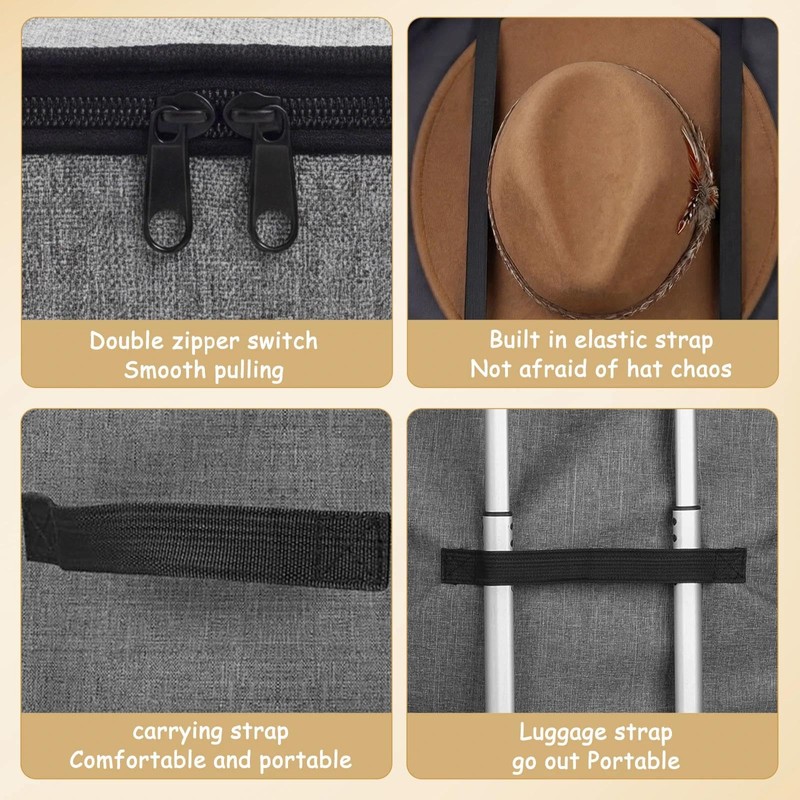 Zynaxir Hat Boxes with Lids, Hat Storage Box for Travel,