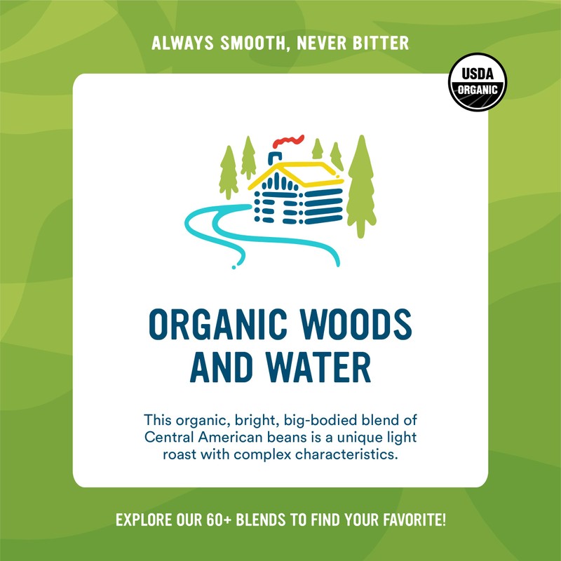 Cameron's Coffee Roasted Whole Bean Coffee, Organic Woods & Water,