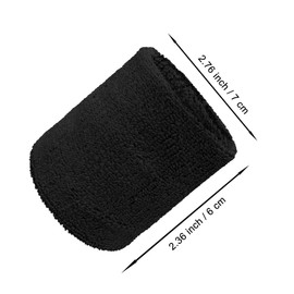 Couver Women Black Number 6 Sports/Athletic Terry Cloth Sweat Wristband, 1 Pair