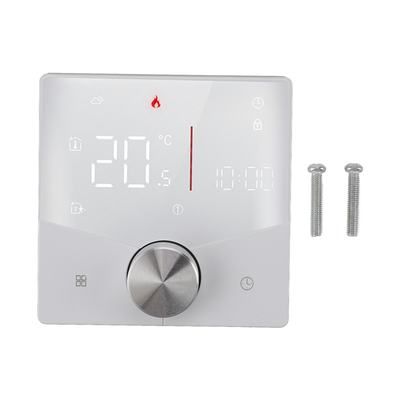 Smart Digital Thermostat 5A AC 95‑240V IP20 White Adjustable Backlight