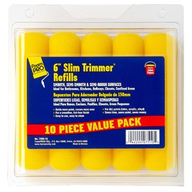 FoamPRO 75RS Slim Trimmer Roller Refills, 6" x 3/8" - High-CapacityFoam Refills for Bathrooms, Kitchens, Closets 7 Confined AreasSmooth & Even Paint Application - Works with All Paints- 10 Pack