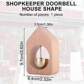 Gosknor Shop Owner Bell for Opening the Door, Magnetic Wooden Wind Chime in House Shape Doorbell Decoration for Business Entrance Door Home Garden Unique Housewarming Gift