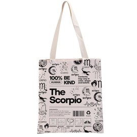 G2TUP Scorpio Inspired Gift 100% Human Be Kind The Scorpio Tote Bag Astrology Lover Handbag Zodiac Scorpio Merch (The Scorpio TB)