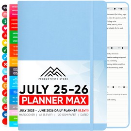 July 2025-2026 Planner 8.5 x 11 Pro Max - Dated Productivity & Academic 2025-2026 - Daily, Weekly & Monthly Planner With July Start Date - A4 - Productivity Store