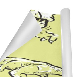 OTVEE Gift Wrapping Paper, Birthday Wrapping Paper Roll with Hand-Drawn Dinosaurs Design, 58 * 22.8 inch(9.18 sq.ft.), Wrapping Paper for Bridal, Baby Showers, Valentine's Day, Morther's Day
