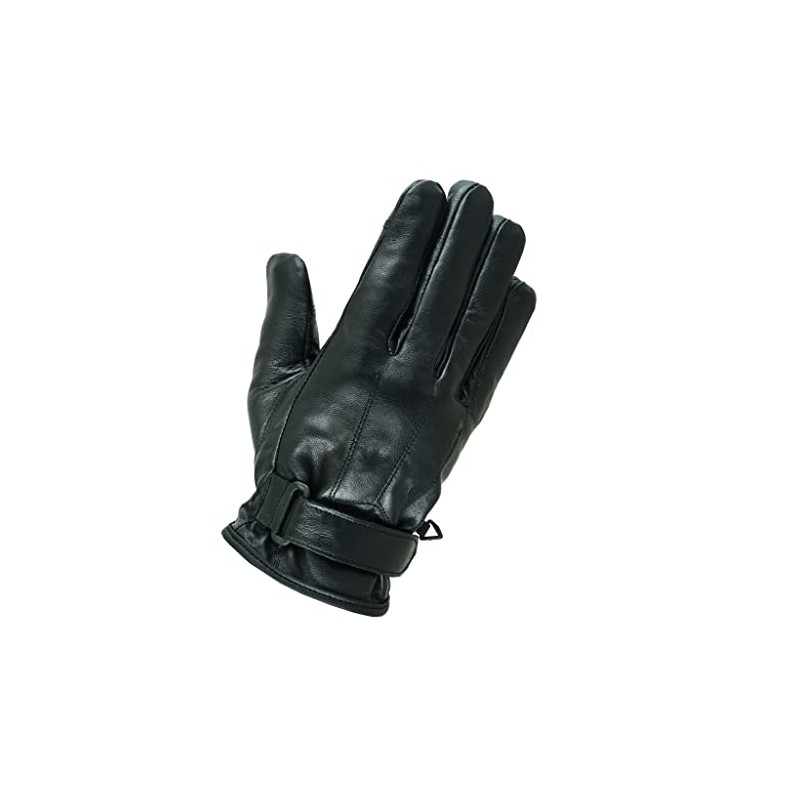 Leatherick Men’s Black Genuine Sheepskin Leather Gloves - Soft Liner