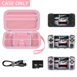 GWCASE Case Compatible with RG35XX H Retro Game Console, Handheld Emulator Gaming Player Storage Organizer for Anbernic for rg35xx h/for RG28XX Retroid Pocket Consoles, TF Card& Cable(Box Only) (Pink)