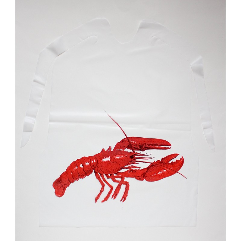 25 Pack Disposable Plastic Lobster Bibs