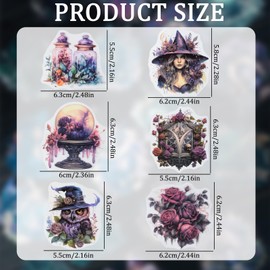 WANDIC 120 Pieces Gothic Style Stickers, 6 Styles Scrapbook Stickers for Scrapbooking, Junk, Journaling, Crafts, DIY Projects, Diaries, Art Supplies