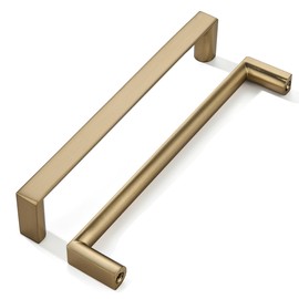 khtumeware 5 Pack 7-1/2 Inch(192mm) Champagne Bronze Square Cabinet Pulls Satin Brass Kitchen Cabinet Handles Kitchen Cabinet Hardware Gold Drawer Pulls for Dresser Cupboard