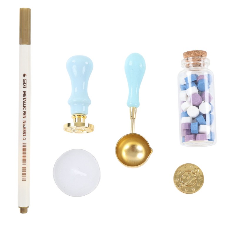 Wax Sealing Stamp Kit Clear Pattern Delicate Wax Detachable Handle