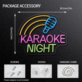Runalosa Karaoke Night Neon Sign Dimmable Live On Air Neon Light Sign for Wall Decor Karaoke Bar Led Signs for Business Bedroom Live House Man Cave Pub Studio Party Art Decor 15" x 12.6"
